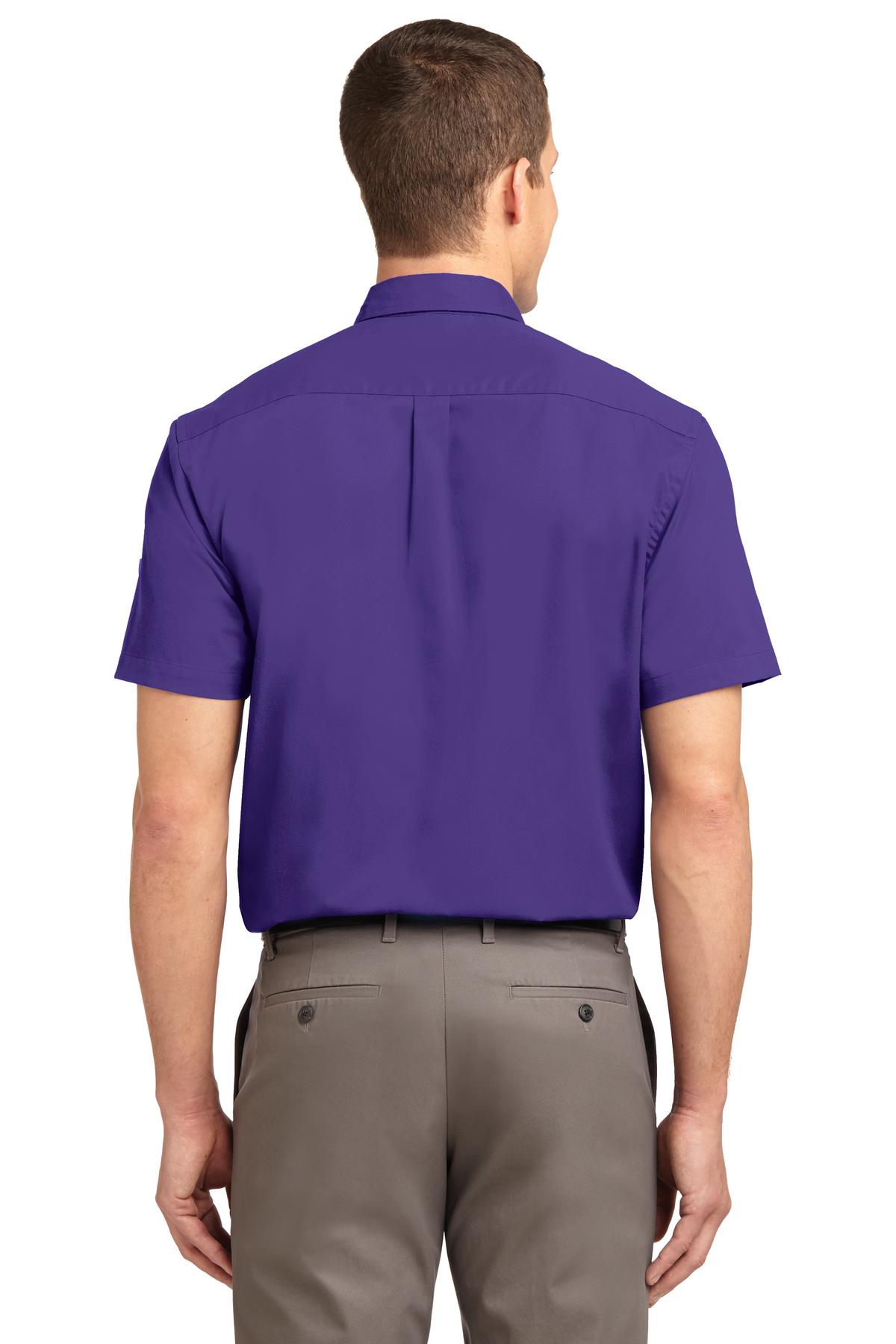 Port Authority Tall Short Sleeve Easy Care Shirt. TLS508 Purple/ Light Stone Tall