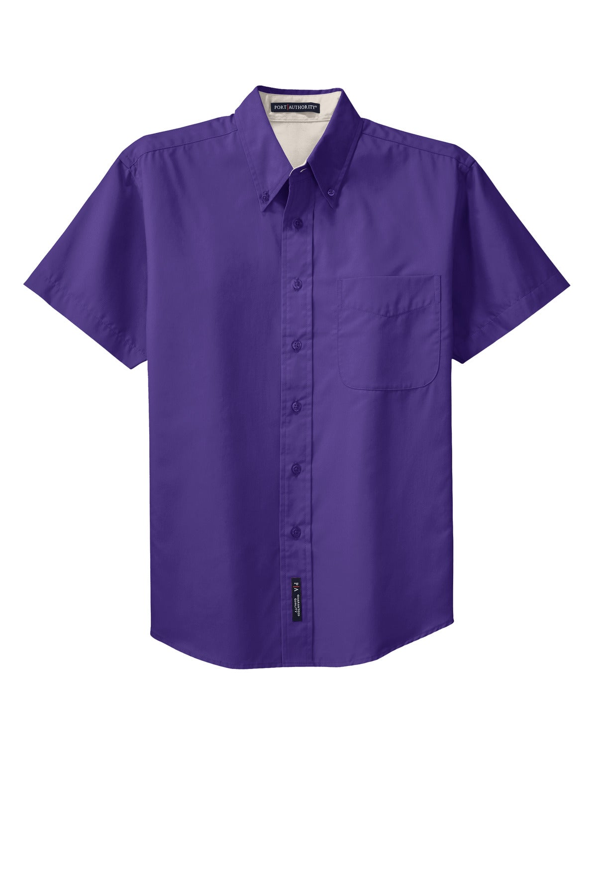 Port Authority Tall Short Sleeve Easy Care Shirt. TLS508 Purple/ Light Stone Tall