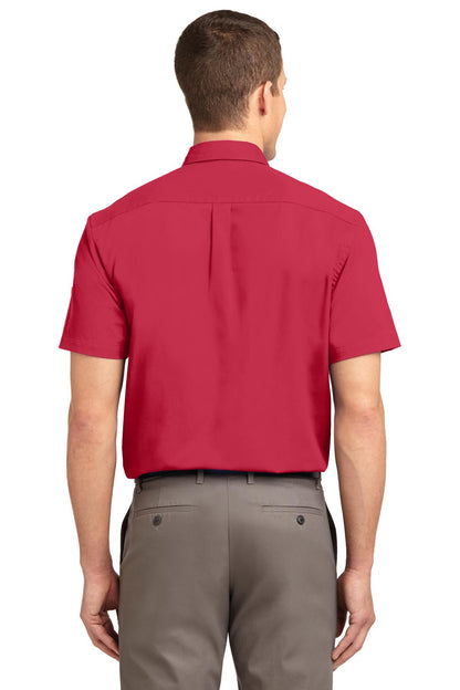Port Authority Tall Short Sleeve Easy Care Shirt. TLS508 Red/ Light Stone Tall