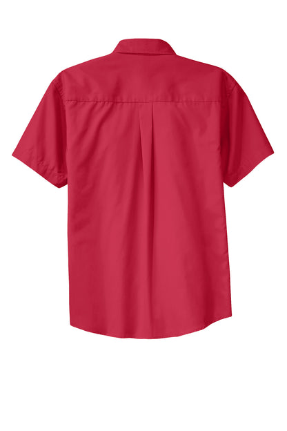 Port Authority Tall Short Sleeve Easy Care Shirt. TLS508 Red/ Light Stone Tall