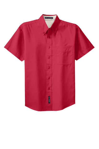Port Authority Tall Short Sleeve Easy Care Shirt. TLS508 Red/ Light Stone Tall