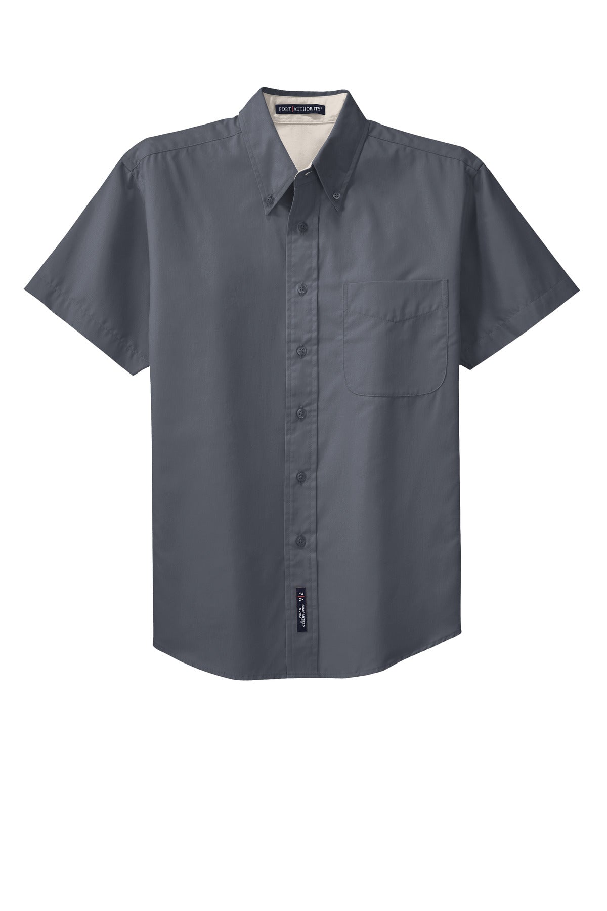 Port Authority Tall Short Sleeve Easy Care Shirt. TLS508 Steel Grey/ Light Stone Tall
