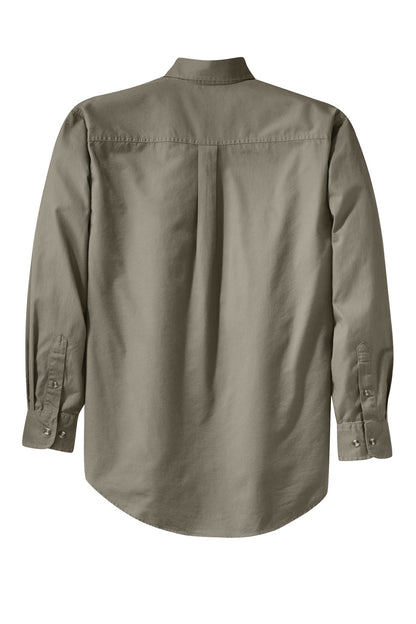 Port Authority Tall Long Sleeve Twill Shirt.  TLS600T Khaki Tall