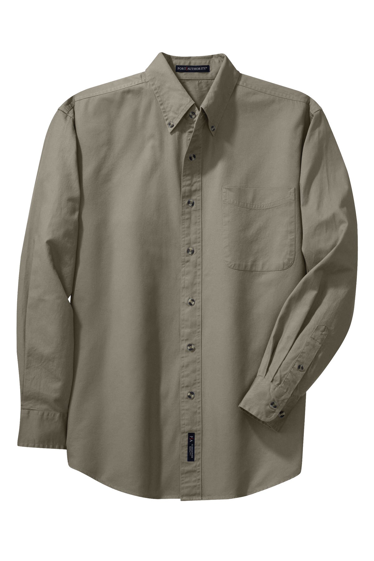 Port Authority Tall Long Sleeve Twill Shirt.  TLS600T Khaki Tall