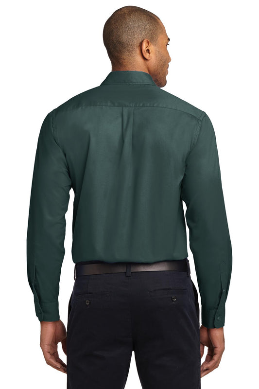 Port Authority Tall Long Sleeve Easy Care Shirt.  TLS608 Dark Green/ Navy Tall