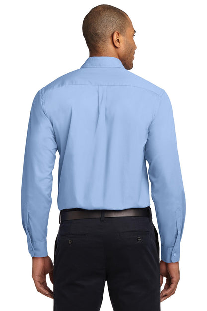 Port Authority Tall Long Sleeve Easy Care Shirt.  TLS608 Light Blue/ Light Stone Tall