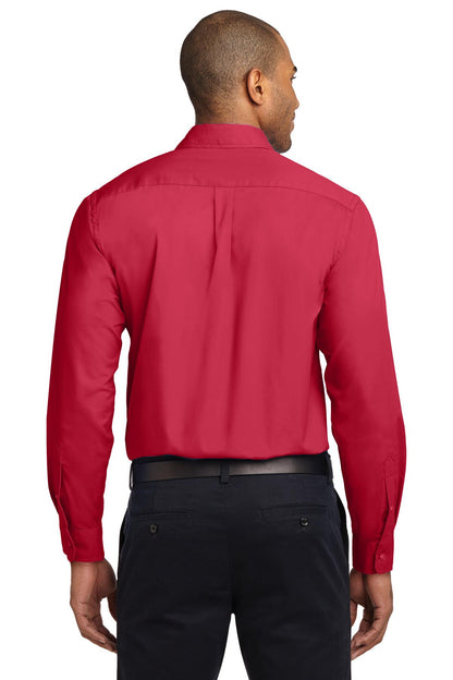 Port Authority Tall Long Sleeve Easy Care Shirt.  TLS608 Red/ Light Stone Tall