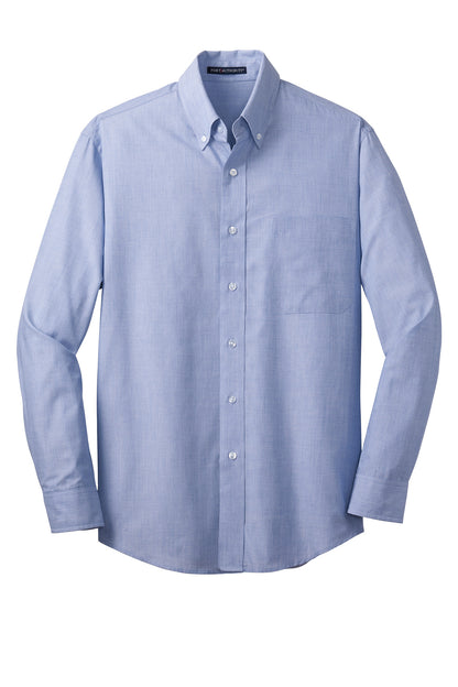 Port Authority Tall Crosshatch Easy Care Shirt. TLS640 Chambray Blue Tall