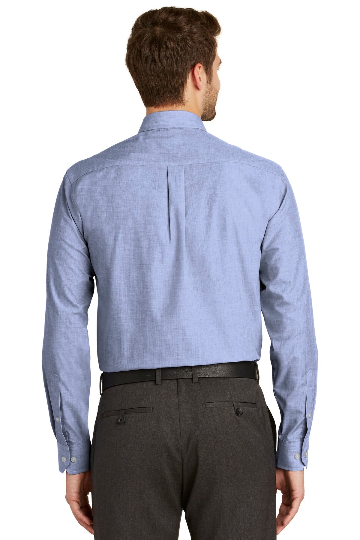Port Authority Tall Crosshatch Easy Care Shirt. TLS640 Chambray Blue Tall