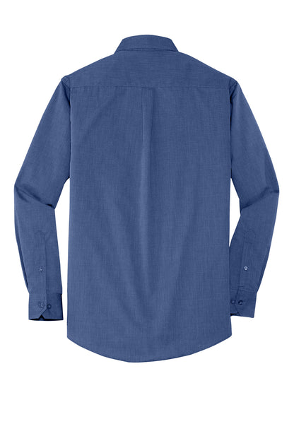 Port Authority Tall Crosshatch Easy Care Shirt. TLS640 Deep Blue Tall