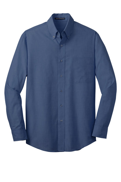 Port Authority Tall Crosshatch Easy Care Shirt. TLS640 Deep Blue Tall