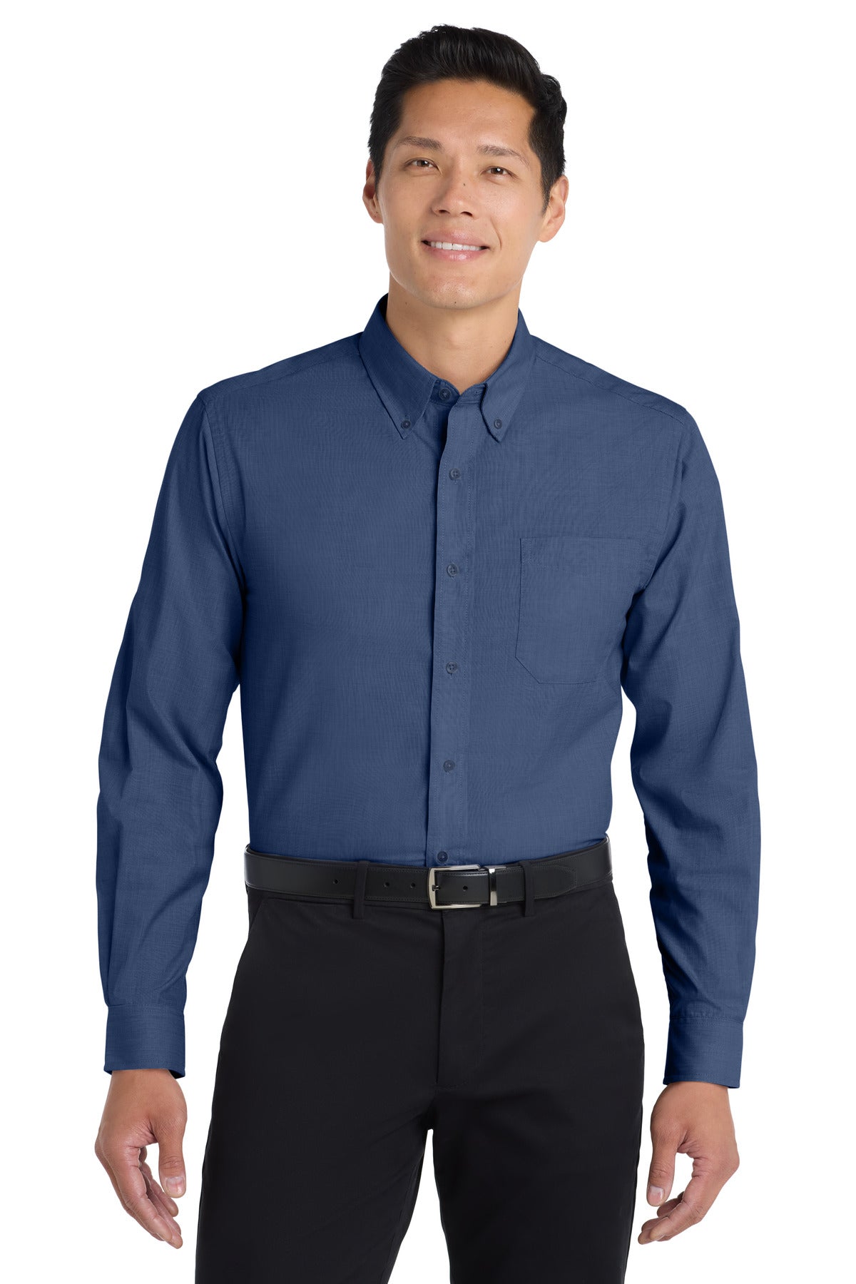 Port Authority Tall Crosshatch Easy Care Shirt TLS640 Deep Blue