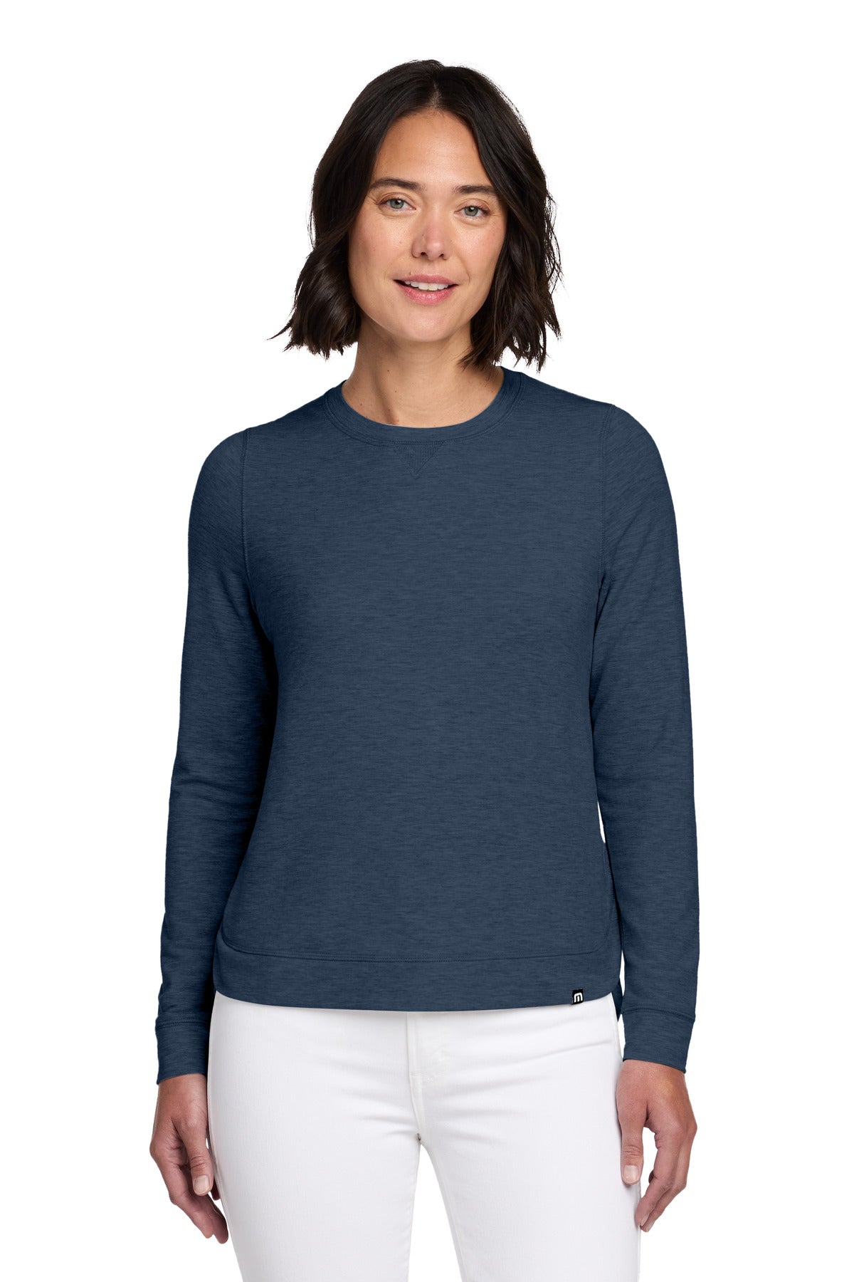 TravisMathew Women's Long Weekend Crew TM1LD003 Blue Nights Heather