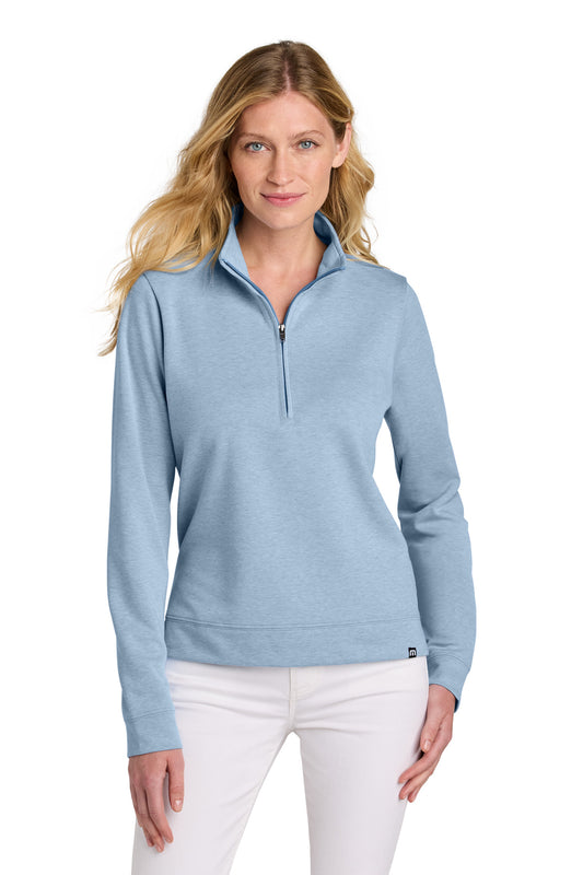 TravisMathew Women's Coveside 1/2-Zip TM1LD007 Light Blue Heather
