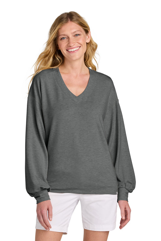 TravisMathew Women's Long Weekend V-Neck TM1LD009 Dark Grey Heather