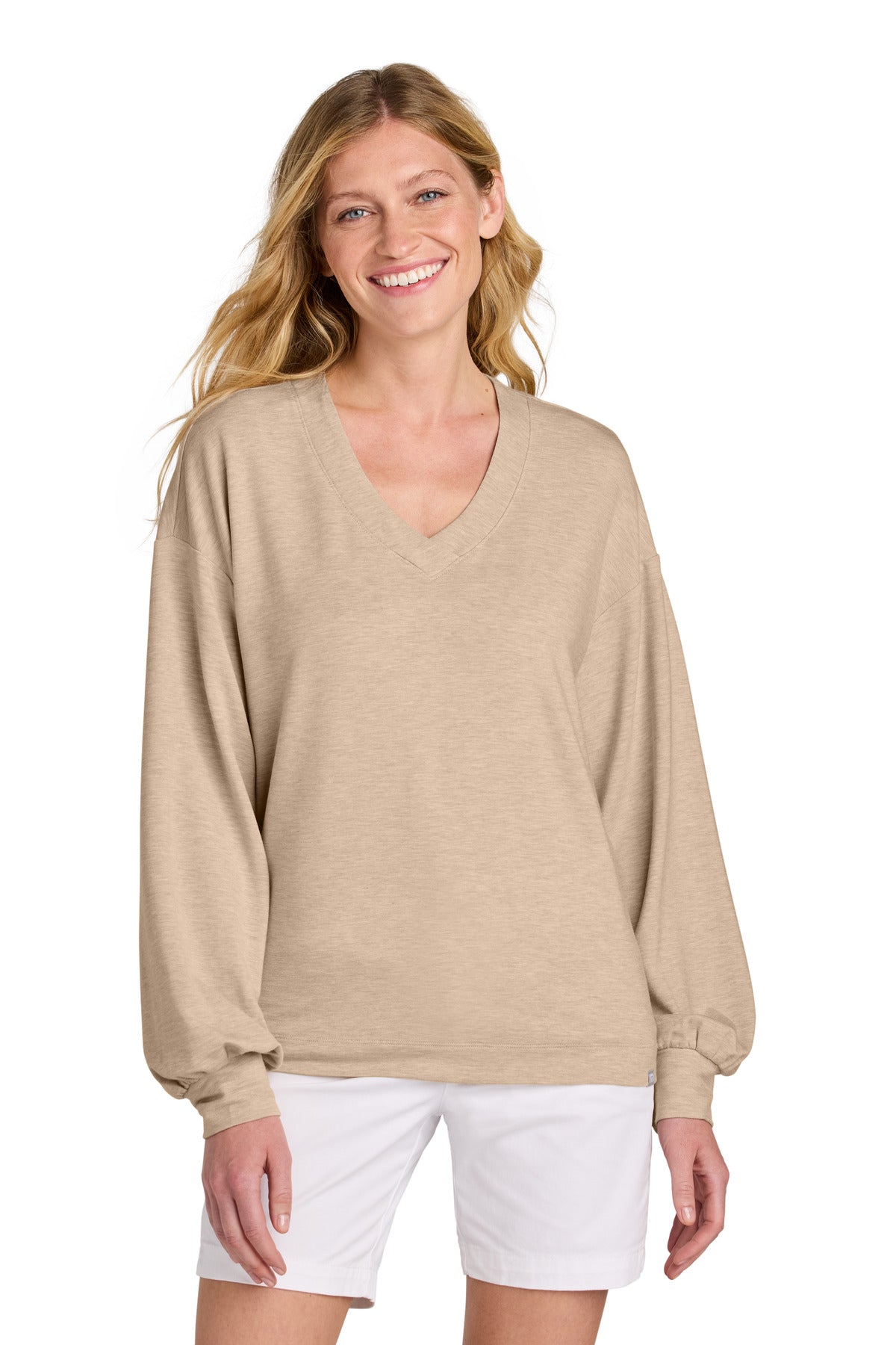 TravisMathew Women's Long Weekend V-Neck TM1LD009 Natural Heather
