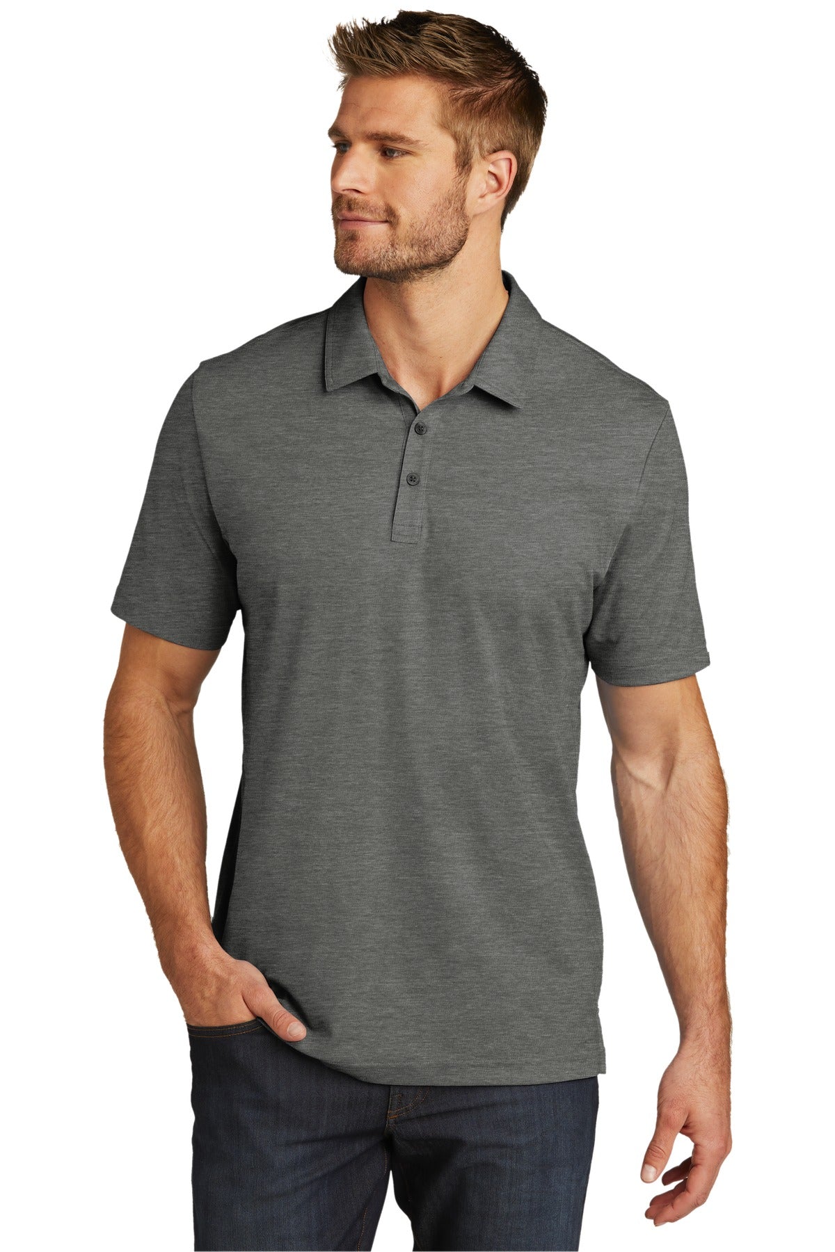 TravisMathew Oceanside Heather Polo TM1MU412 Quiet Shade Grey Heather