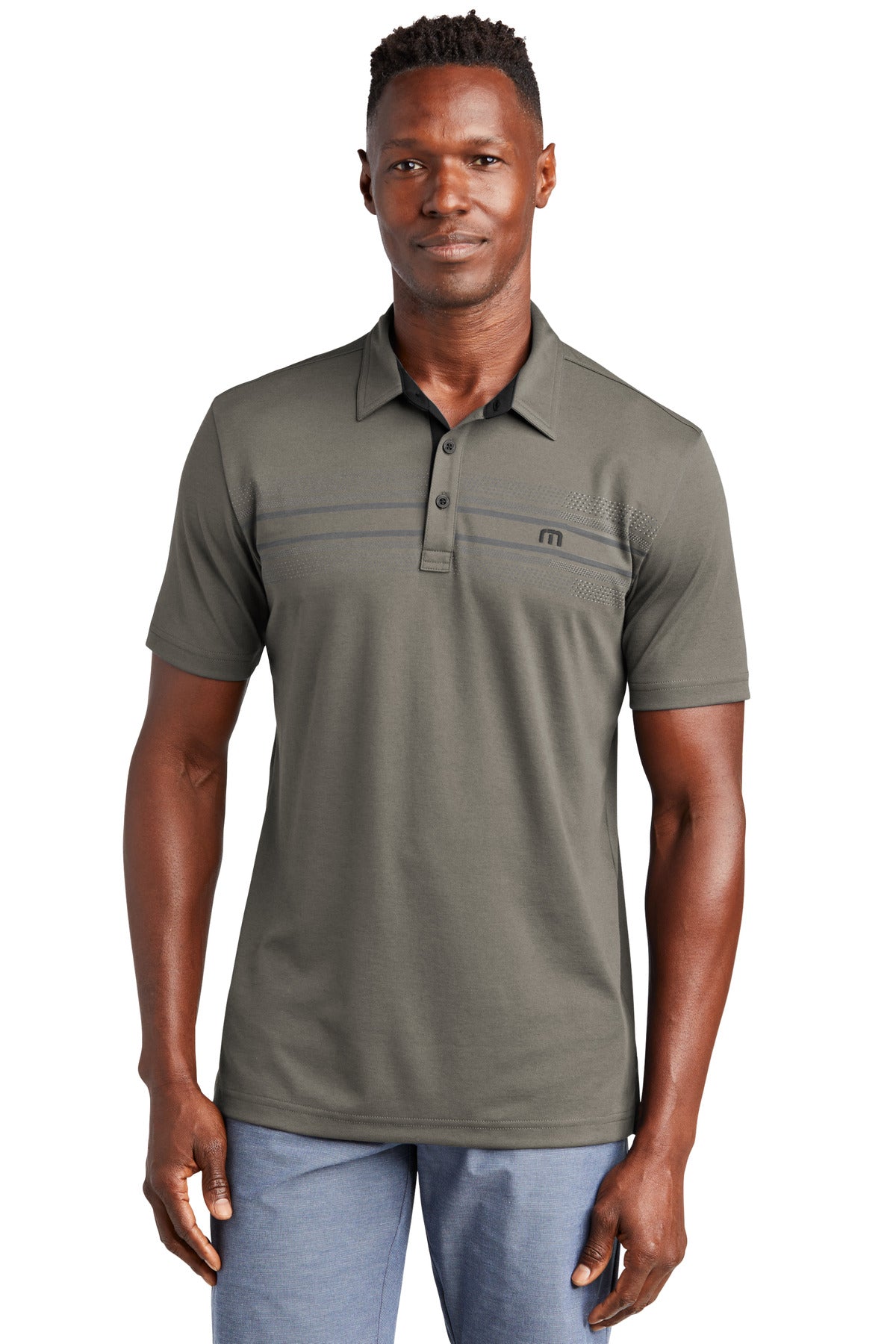 TravisMathew Monterey Chest Stripe Polo TM1MW450 Quiet Shade Grey
