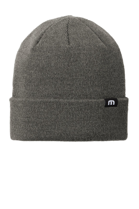 TravisMathew Solid Cuffed Beanie TM1MY394 Dark Grey Heather