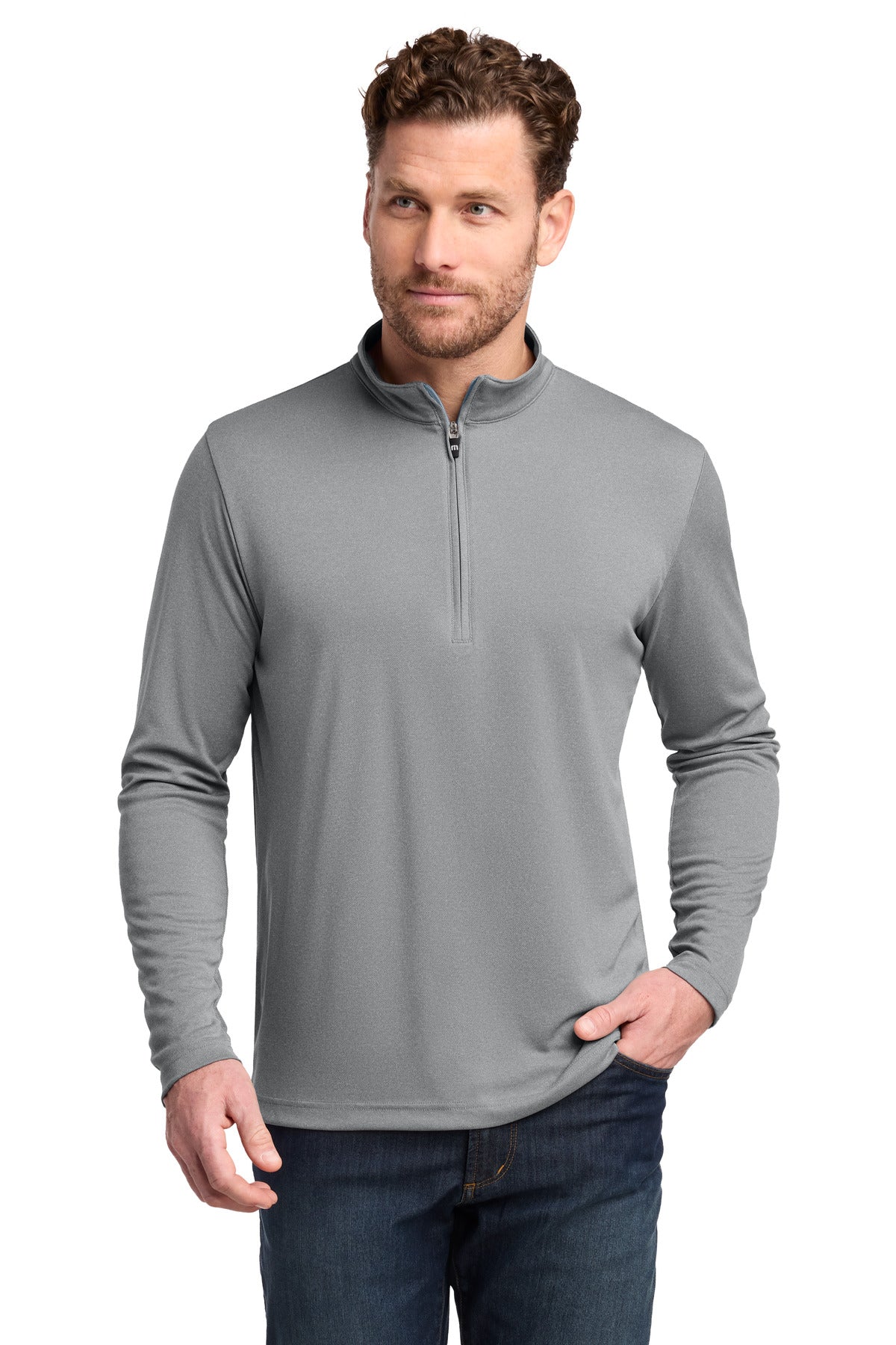 TravisMathew Coto Performance 1/4-Zip TM1MY397 Quiet Shade Grey Heather