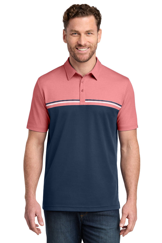 TravisMathew Sunset Blocked Polo TM1MY401 Cardinal Heather/ Blue Nights