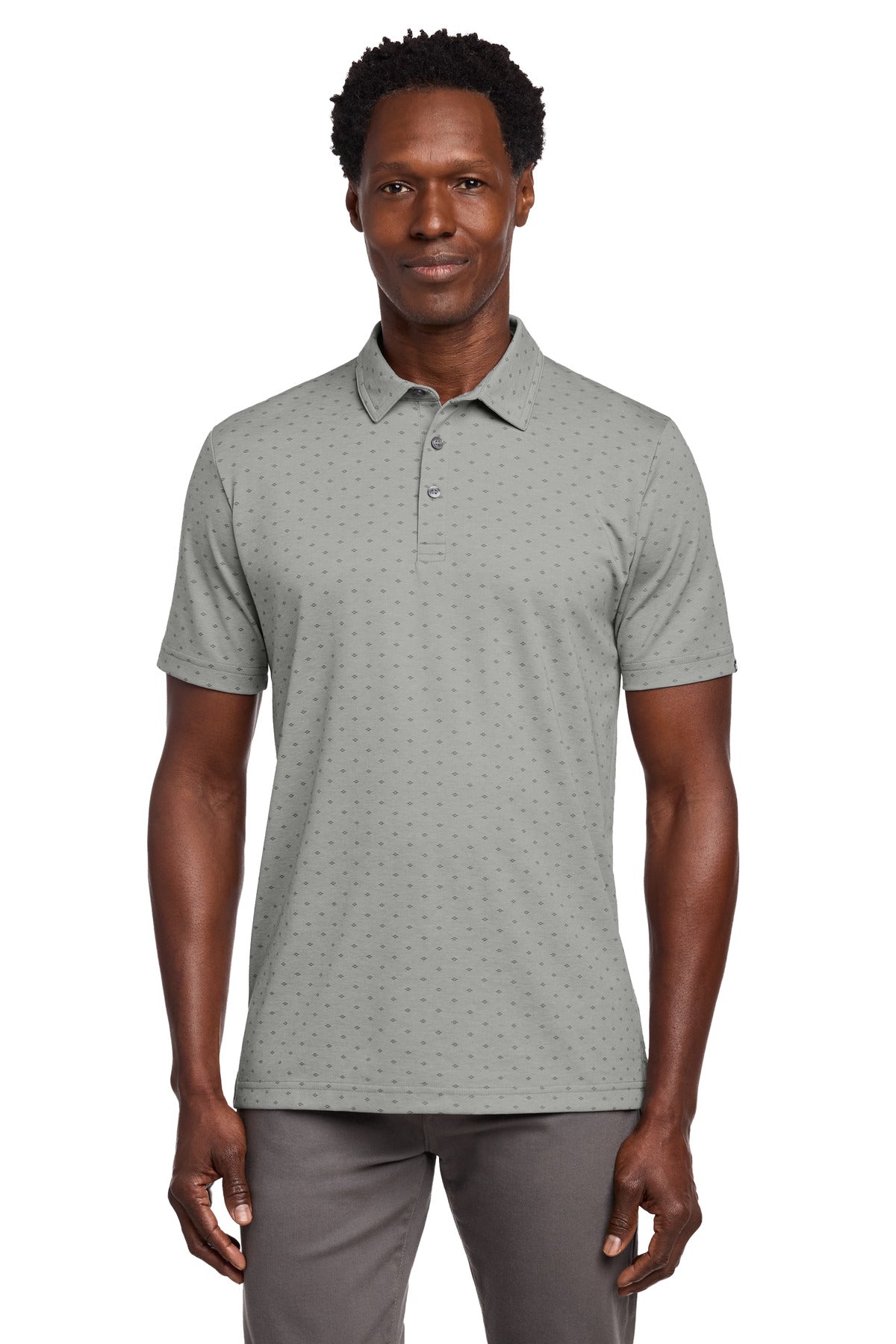 TravisMathew Oceanside Geo Polo TM1MY403 Quiet Shade Grey Heather/ Dark Grey