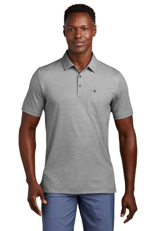 TravisMathew Oceanside Heather Pocket Polo TM1MY404 Quiet Shade Grey Heather