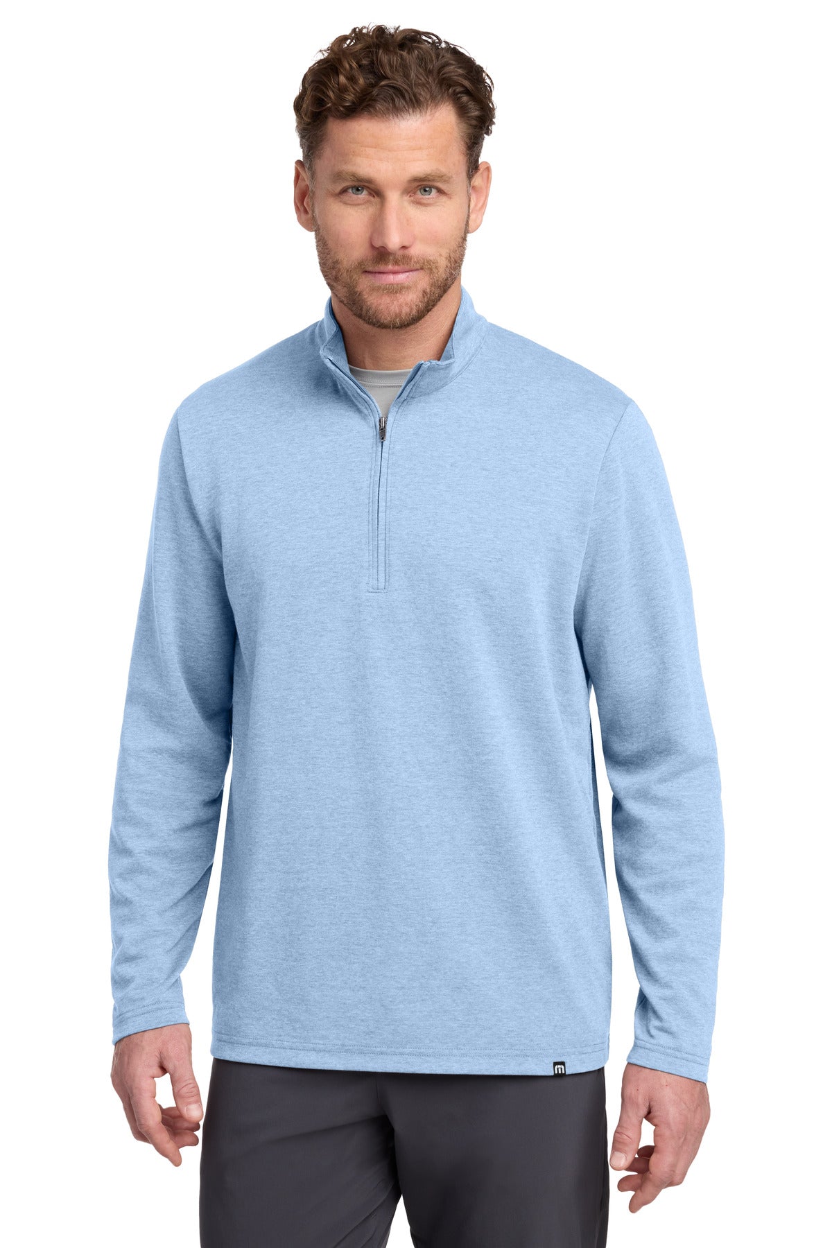 TravisMathew Coveside 1/4-Zip TM1MZ339 Light Blue Heather