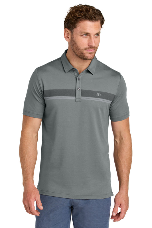 TravisMathew Glenview Stripe Polo TMA41462 Quiet Shade Grey