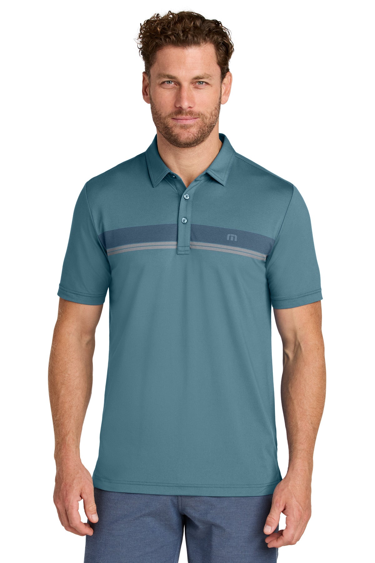 TravisMathew Glenview Stripe Polo TMA41462 Stellar Blue