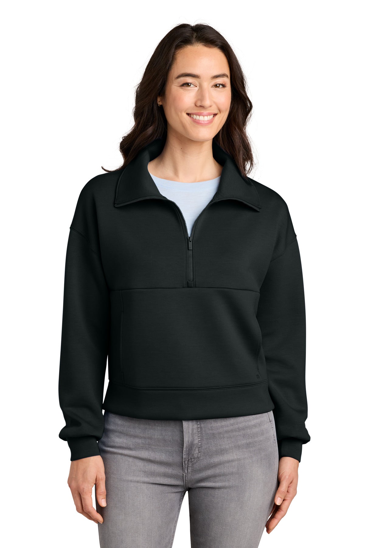 TravisMathew Women's Momentum Shift 1/2-Zip TMA42219 Black