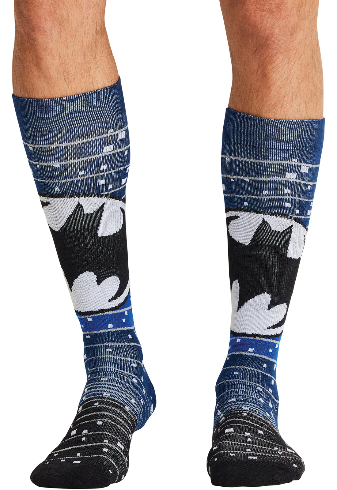 Tooniforms Print Support Legwear Men's 10-15mmHg Compression Socks (Courageous Batman)