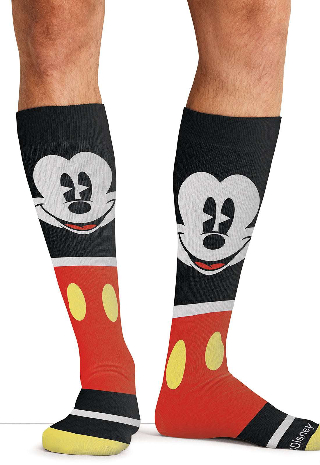 Tooniforms Print Support Legwear Men's 10-15mmHg Compression Socks (Happy Go Mickey)