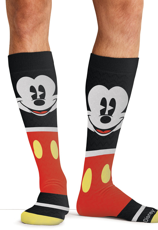 TMPRINTSUPPOR Cherokee Legwear Men's 10-15mmHg Compression Socks (Happy Go Mickey)