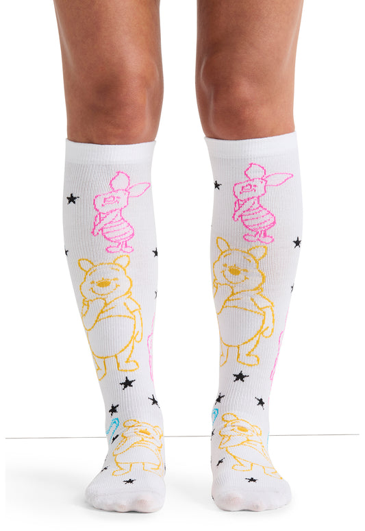 TPRINTSUPPOR Cherokee Legwear Women's 10-15mmHg Compression Socks (Hundred Acre Friends)