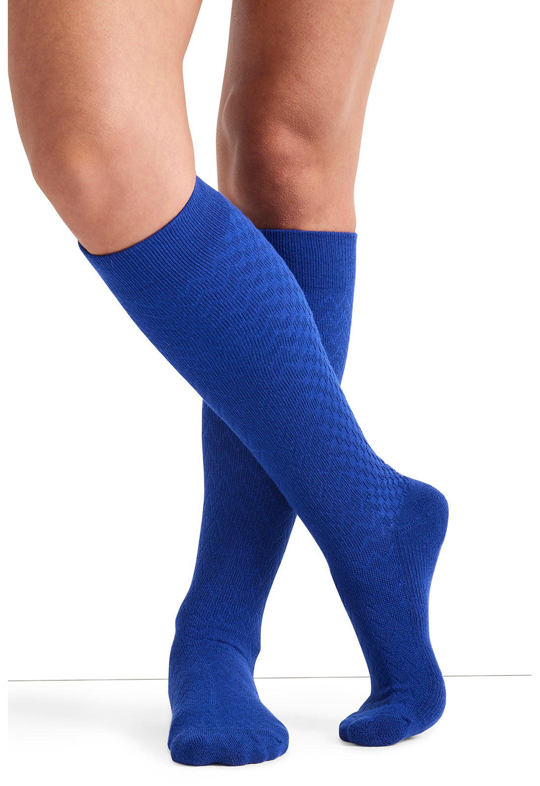 Legwear TRUESUPPORT True Support Compression Socks Electric Blue Model Image Front | Cherokee