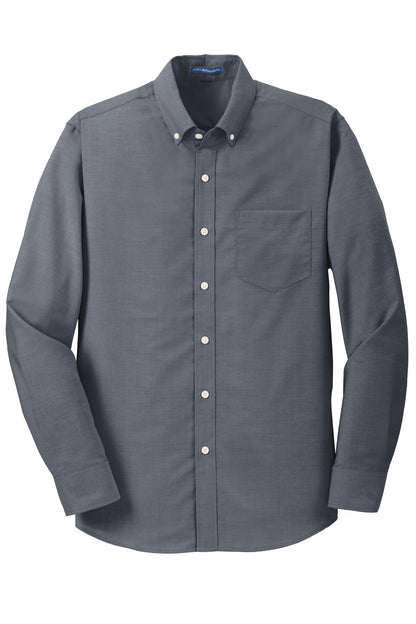 Port Authority Tall SuperPro Oxford Shirt. TS658 Black Tall