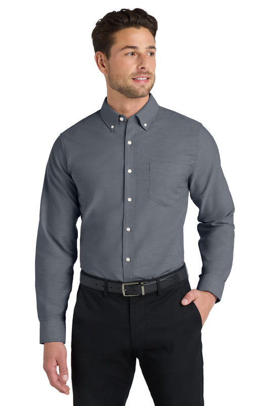 Port Authority Tall SuperPro Oxford Shirt TS658 Black