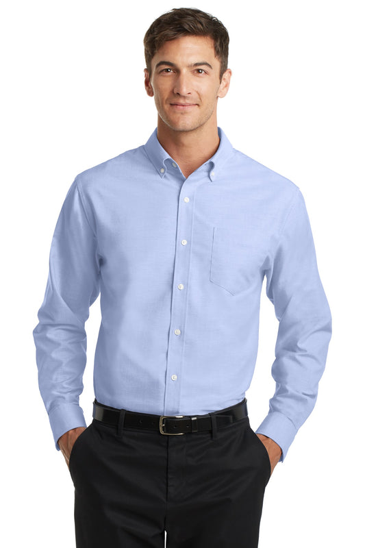 Port Authority Tall SuperPro Oxford Shirt. TS658 Oxford Blue Tall