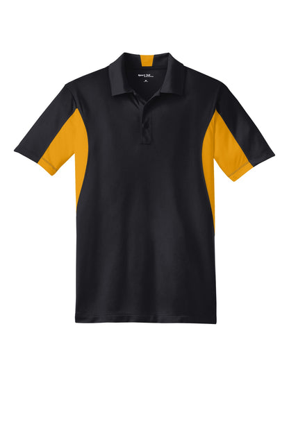 Sport-Tek Tall Side Blocked Micropique Sport-Wick Polo. TST655 Black/ Gold Tall