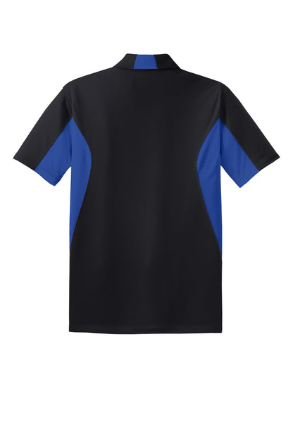 Sport-Tek Tall Side Blocked Micropique Sport-Wick Polo. TST655 Black/ True Royal Tall