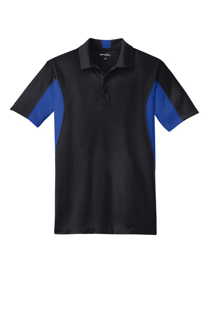 Sport-Tek Tall Side Blocked Micropique Sport-Wick Polo. TST655 Black/ True Royal Tall