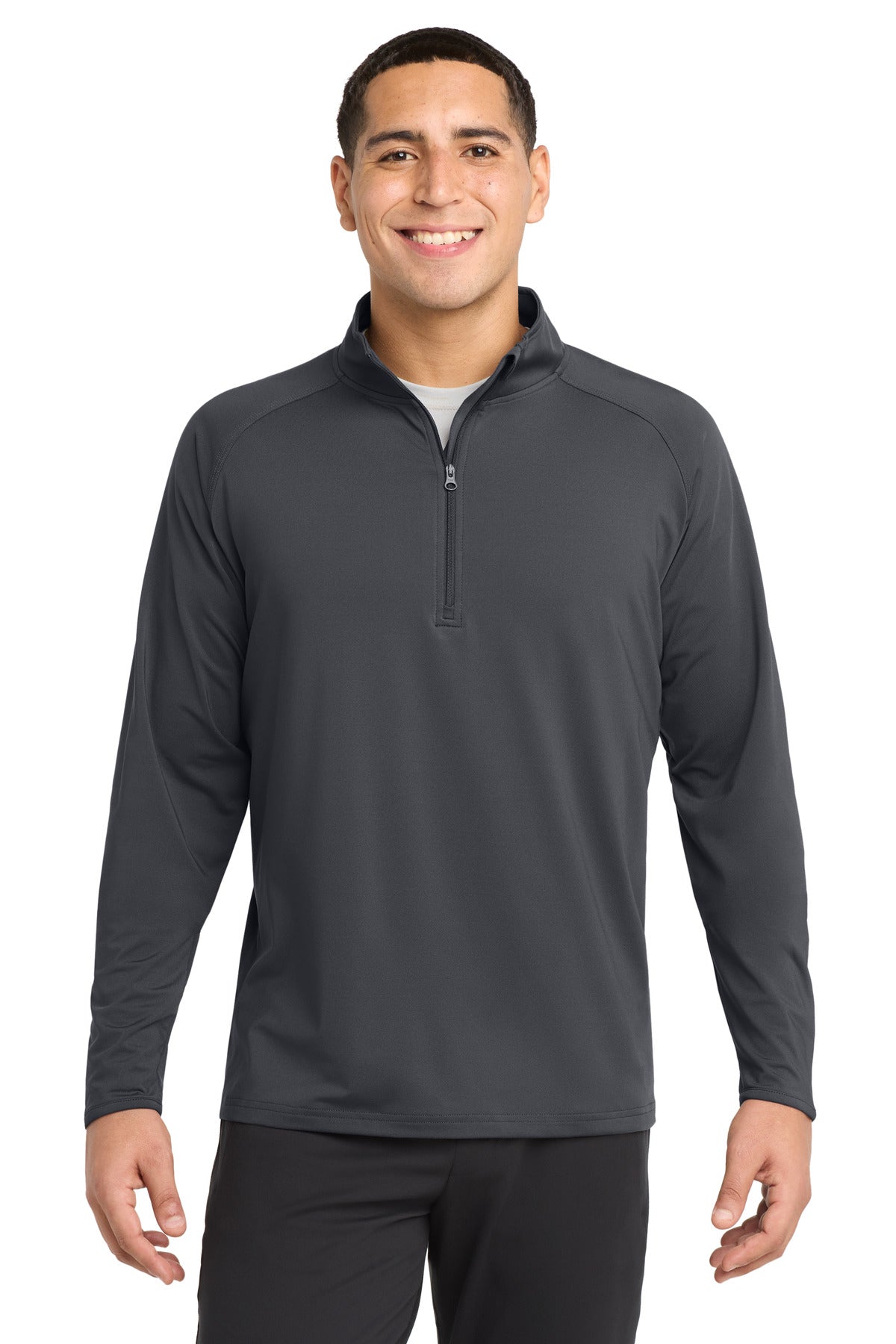 Sport-Tek Tall Sport-Wick Stretch 1/4-Zip Pullover TST850 Charcoal Grey