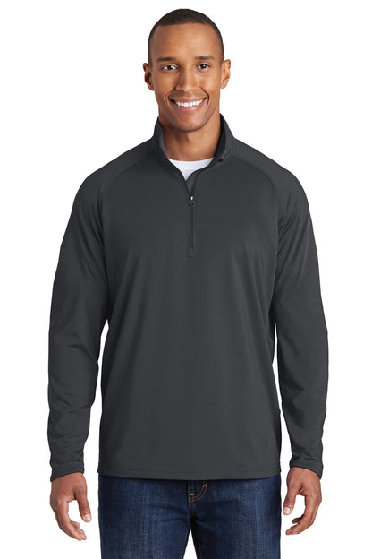 Sport-Tek Tall Sport-Wick Stretch 1/4-Zip Pullover. TST850 Charcoal Grey Tall