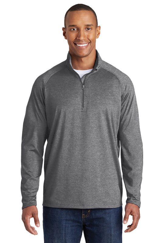 Sport-Tek Tall Sport-Wick Stretch 1/4-Zip Pullover. TST850 Charcoal Grey Heather Tall