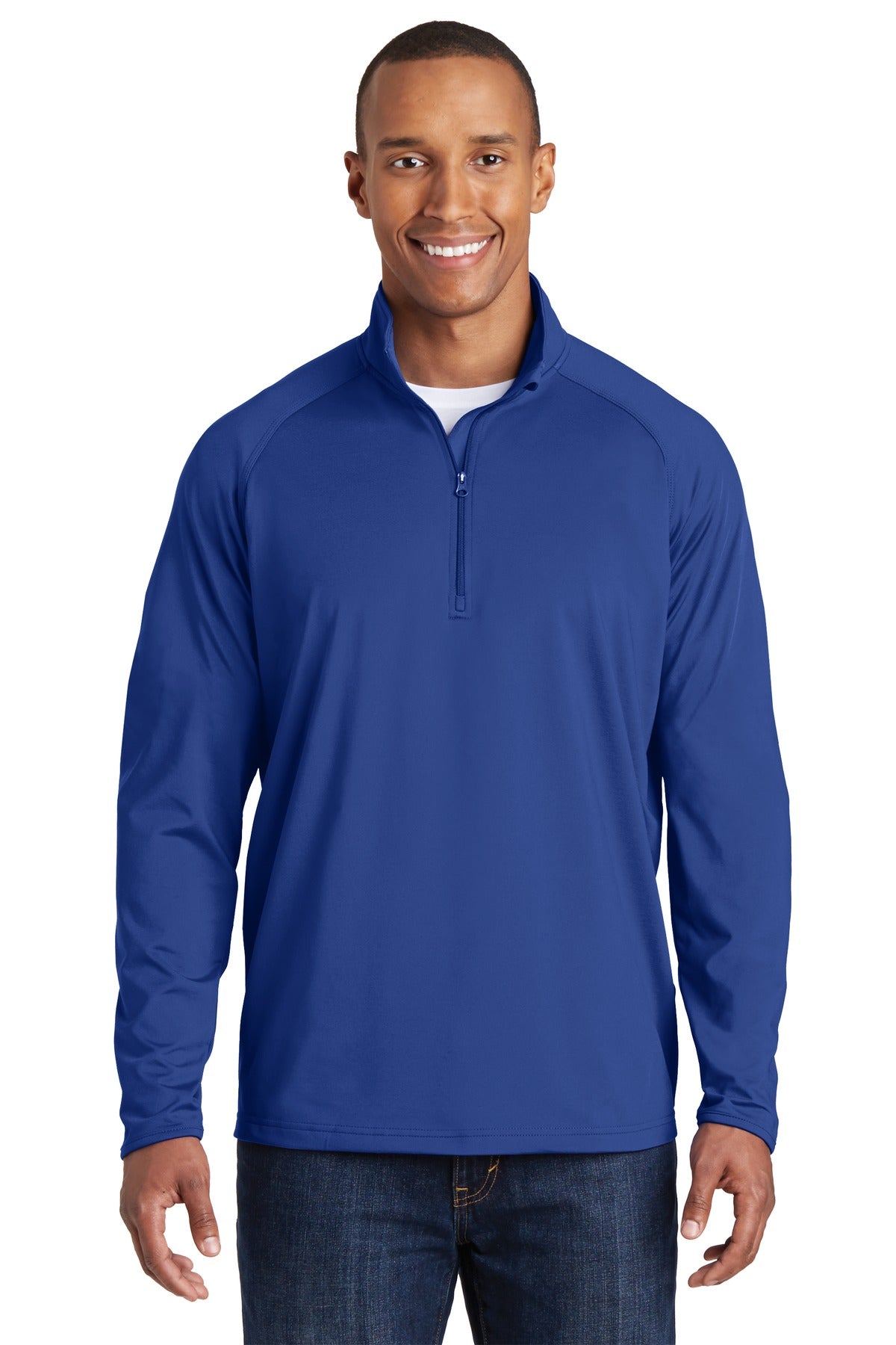 Sport-Tek Tall Sport-Wick Stretch 1/4-Zip Pullover. TST850 True Royal Tall