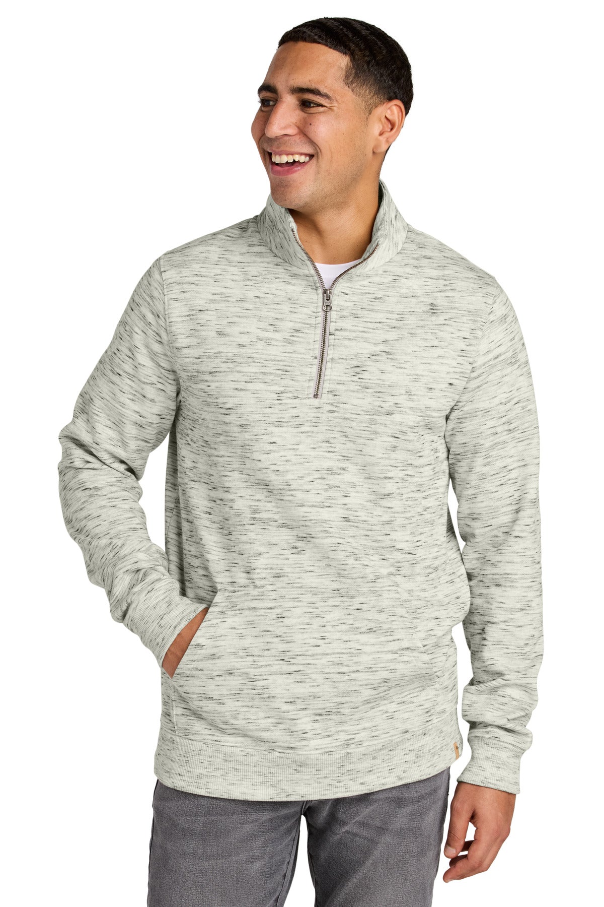 tentree Space Dye Fleece 1/4-Zip TTCM6107 Hi Rise Grey Space Dye