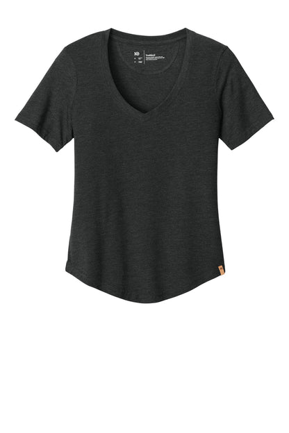 tentree Women's TreeBlend V-Neck T-Shirt TTCW5646 Meteorite Black Heather