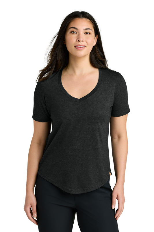 tentree Women's TreeBlend V-Neck T-Shirt TTCW5646 Meteorite Black Heather