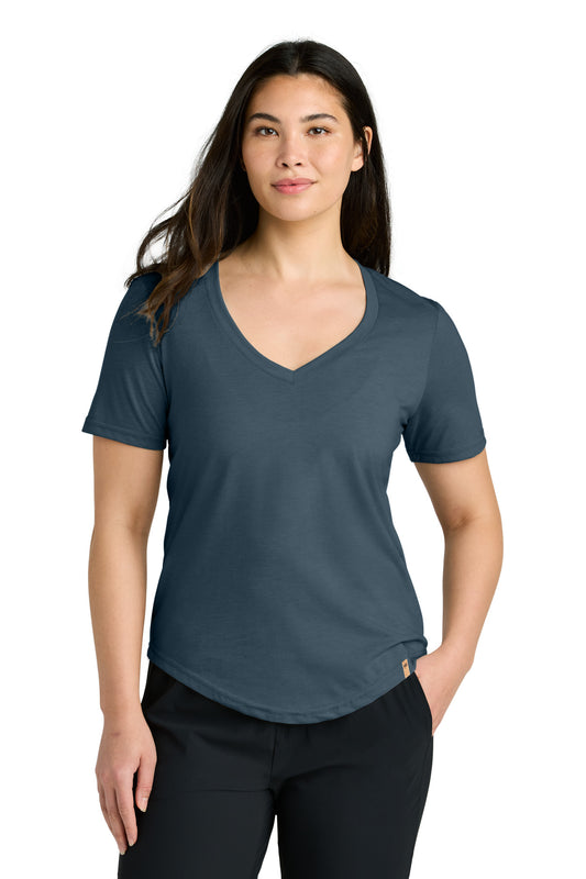 tentree Women's TreeBlend V-Neck T-Shirt TTCW5646 Moonlit Ocean Heather